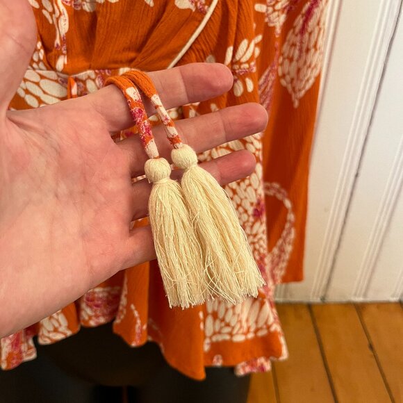 Maurices Floral Flounce Sleeve Boho Peplum Top, Size Medium - Picture 3 of 11